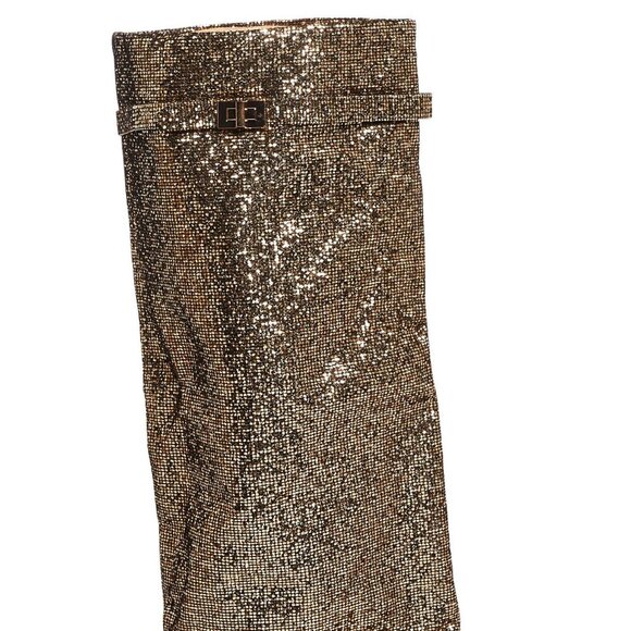 Public Desire" OVER THE TOP " Fold Over Glitter Boots - Gold(BRAND NEW!!!!!!!!!! - Picture 4 of 6